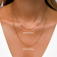 Lowercase Initial Sphere Chain Necklace (Gold)