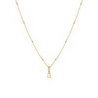Lowercase Initial Sphere Chain Necklace (Gold)