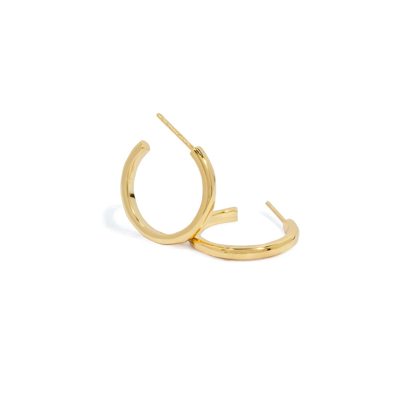 Sterling Silver Classic Hoop Earrings (Gold)