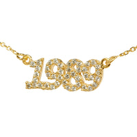 Luxe Crystal Date Necklace (Gold)