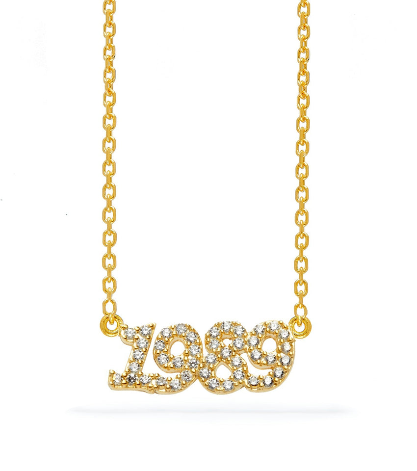 Luxe Crystal Date Necklace (Gold)