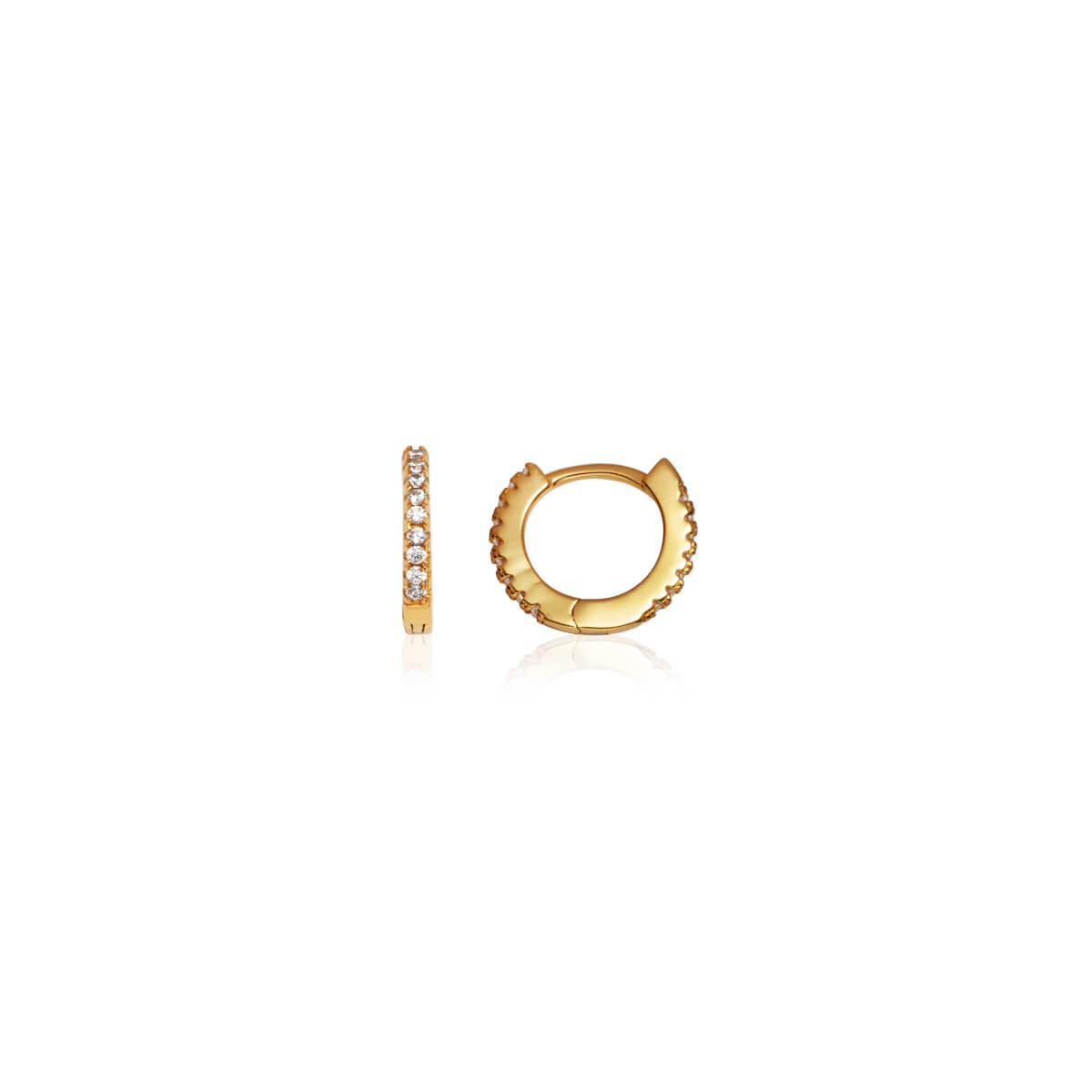 925 Sterling Silver Crystal Huggie Hoop Earrings