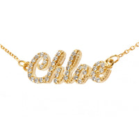 Luxe Crystal Name Necklace (Gold)