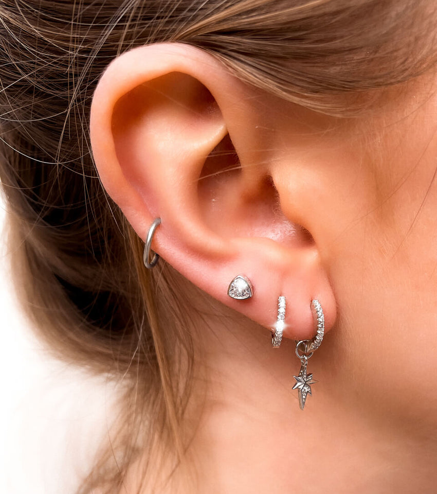 Luxe Crystal Stud Earrings (Silver)