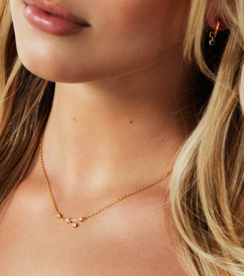 Luxe Crystal Zodiac Necklace (Gold)