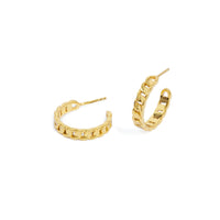 Luxe Curb Chain Hoops (Gold)