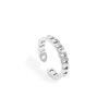 Sterling Silver Curb Chain Ring (Silver)