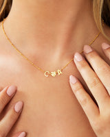 Sterling Silver Custom Initials Necklace (Gold)