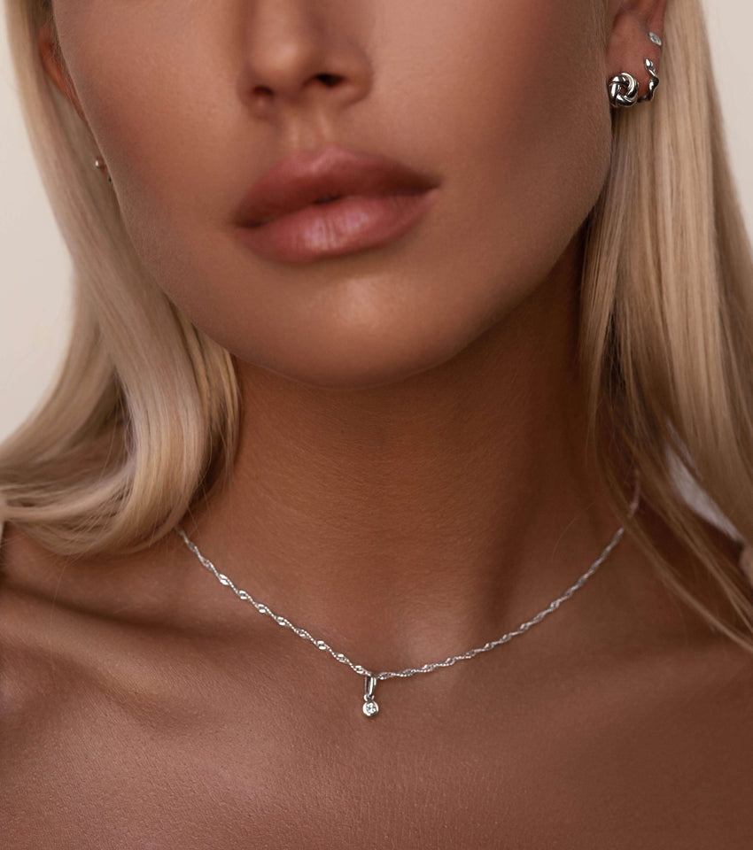 Luxe Diamond Pendant (Silver)