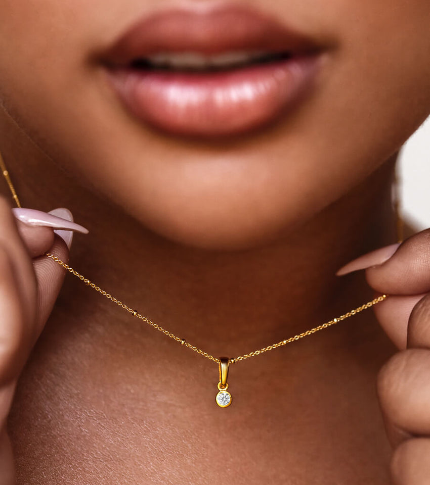 Luxe Diamond Sphere Chain Necklace (Gold)