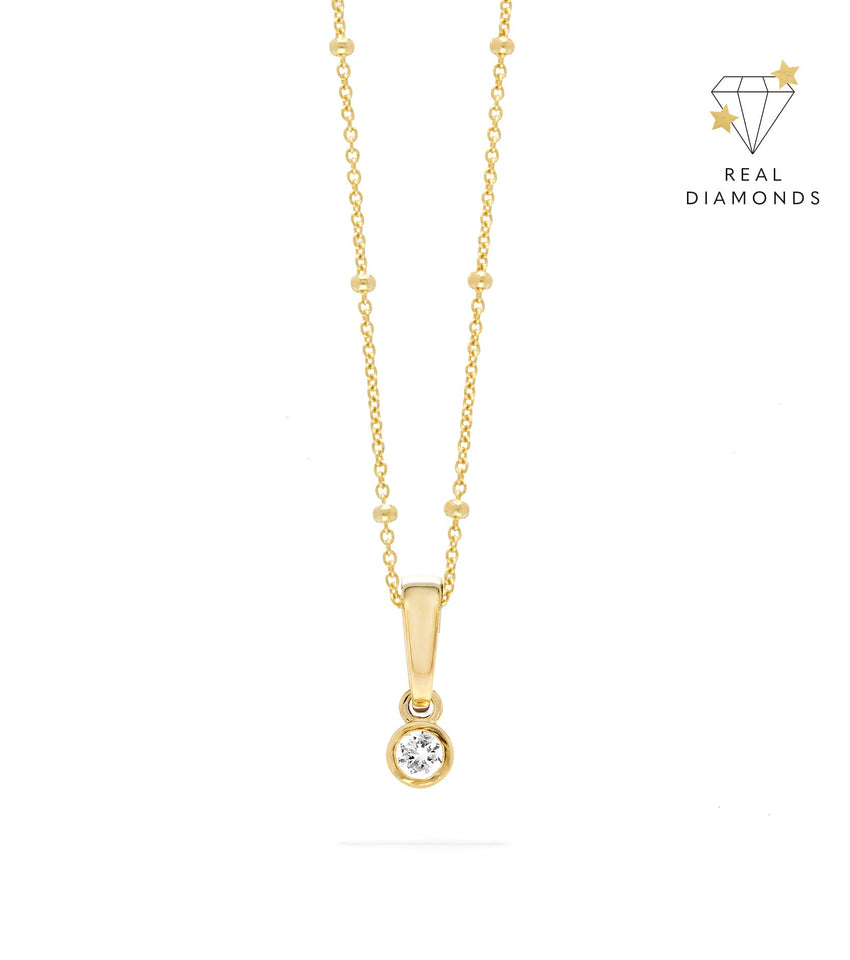 Luxe Diamond Sphere Chain Necklace (Gold)