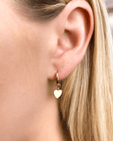 Sterling Silver Heart Pendant Earrings (Gold)