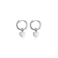 Luxe Heart Pendant Earrings (Silver)