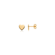 Sterling Silver Heart Stud Earrings (Gold)