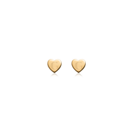 Sterling Silver Heart Stud Earrings (Gold)