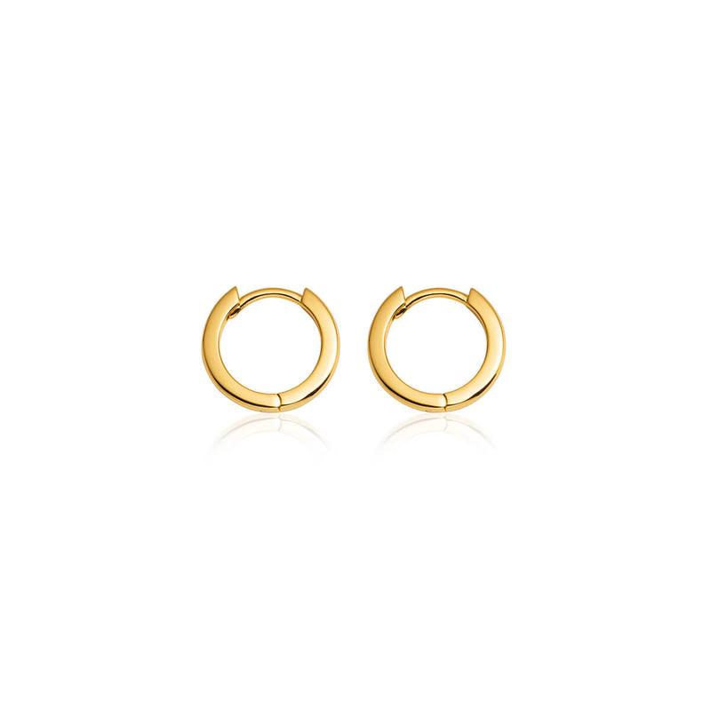Sterling Silver Huggie Hoop Earrings (Gold)