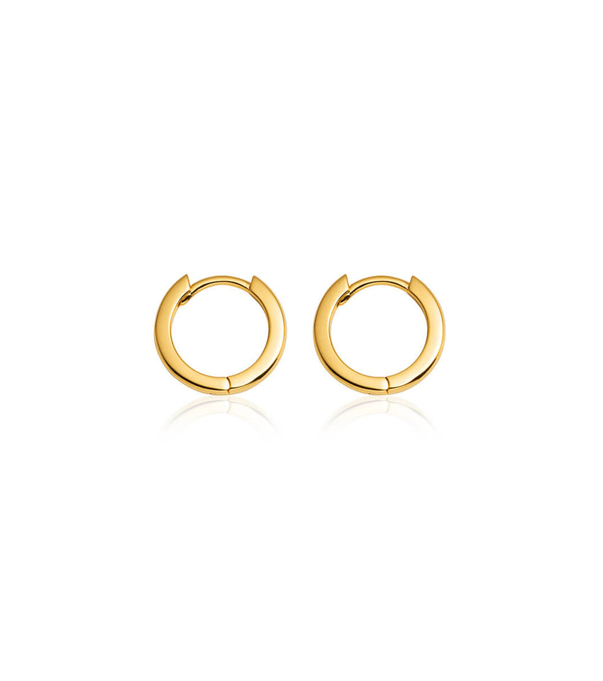 Solid Gold Chunky Huggie Hoops  local eclectic