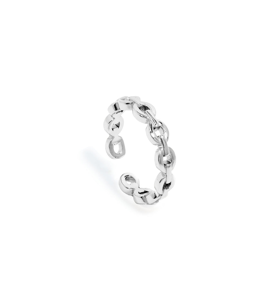 Sterling Silver Link Chain Ring (Silver)