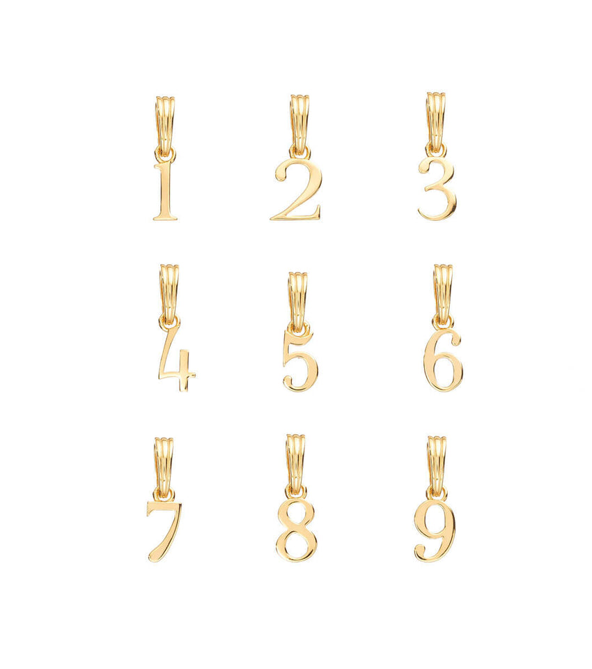 Luxe Mini Number Pendant (Gold)