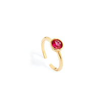 Luxe Mini Round Birthstone Ring (Gold)