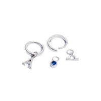 Sterling Silver Mix And Match Huggie Hoops (Silver)