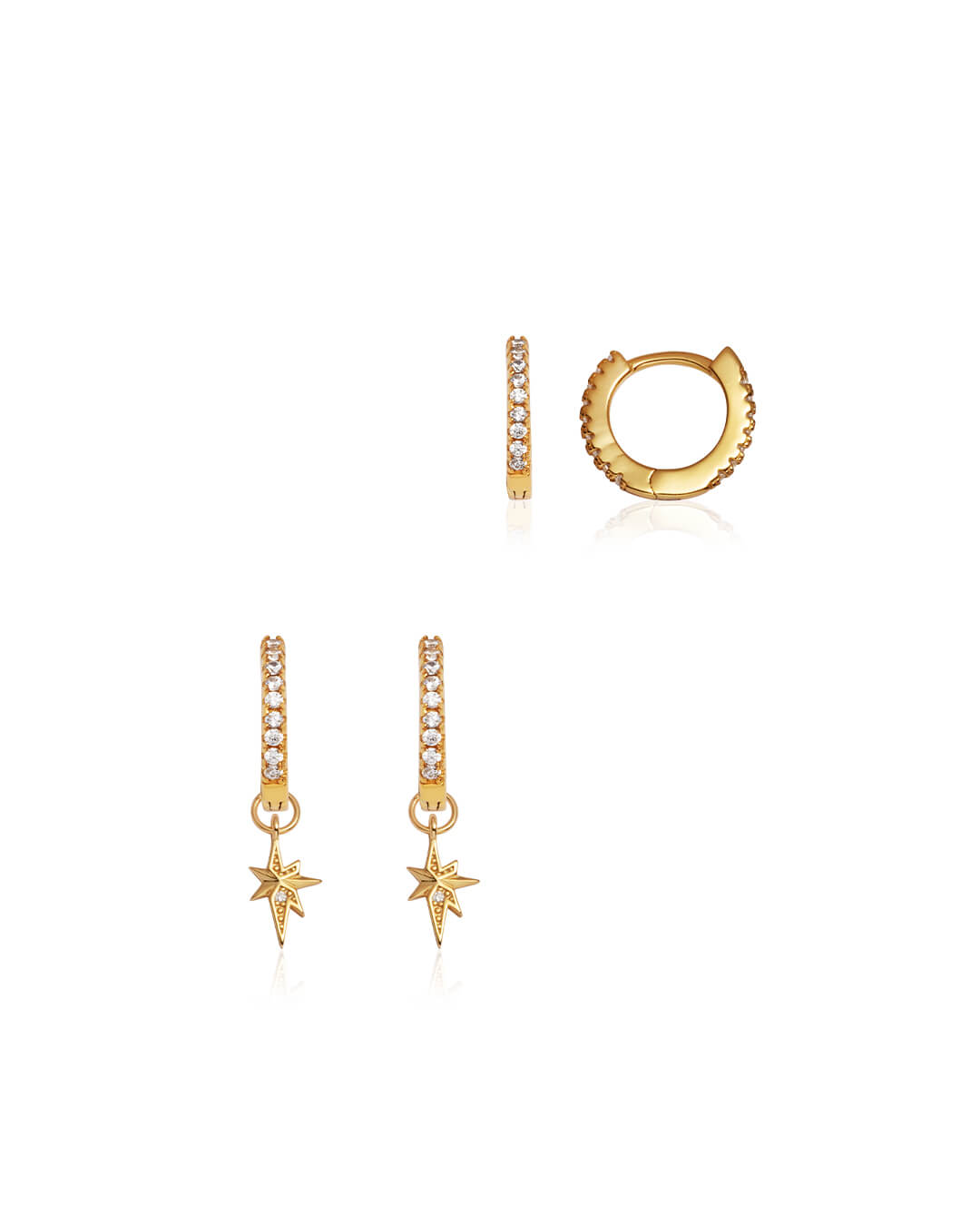 925 Sterling Silver Starburst Ear Set