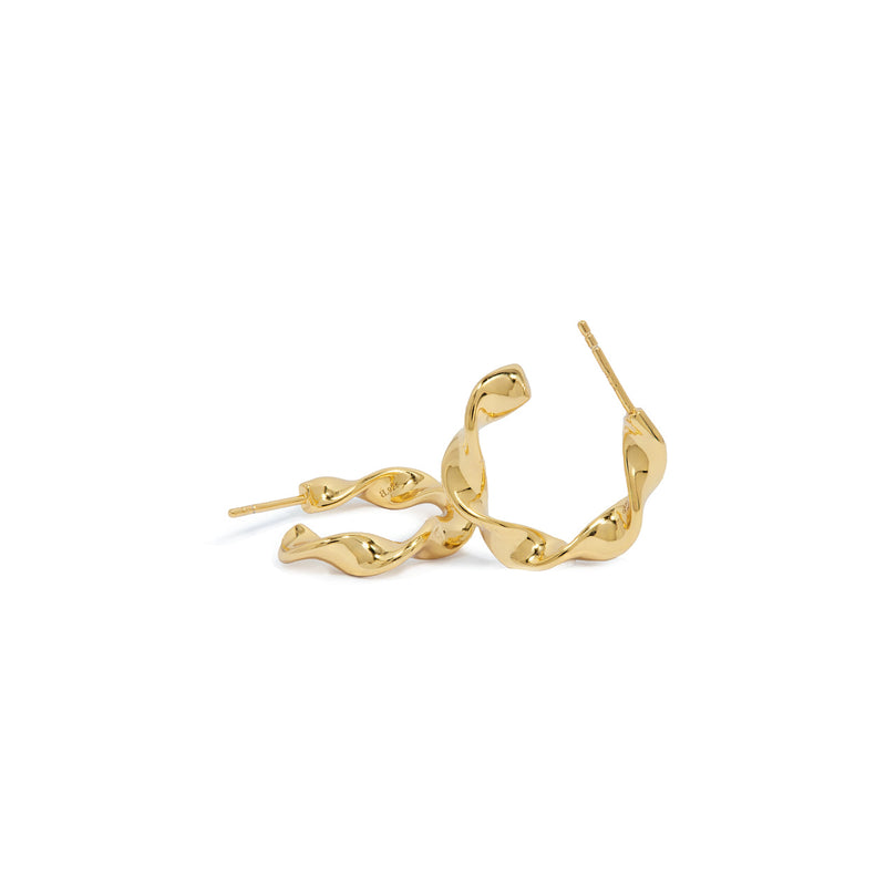 Sterling Silver Twisted Hoops (Gold)
