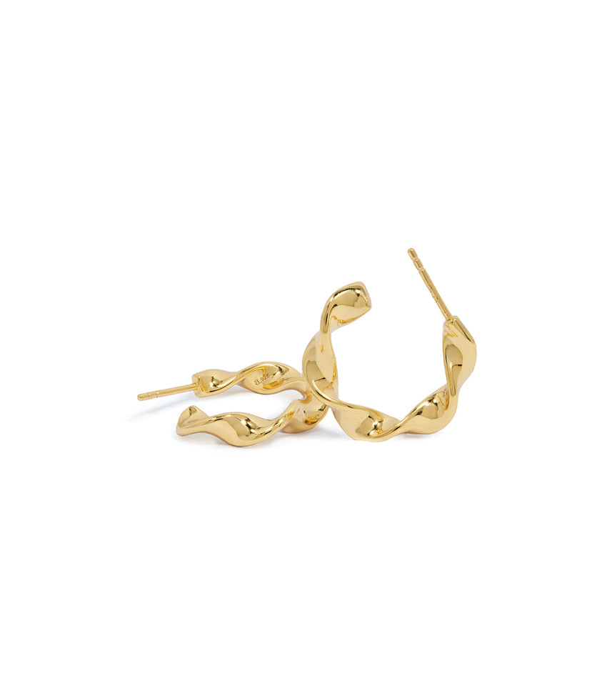 Sterling Silver Twisted Hoops (Gold)