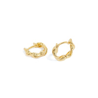 Luxe Twisted Huggie Hoops (Gold)