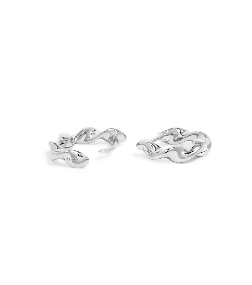 Luxe Twisted Huggie Hoops (Silver)