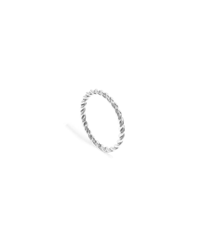 Sterling Silver Twisted Ring (Silver)