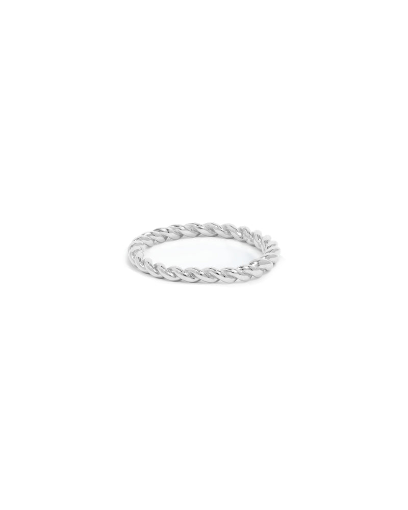 Sterling Silver Twisted Ring (Silver)