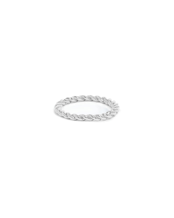 Sterling Silver Twisted Ring (Silver)