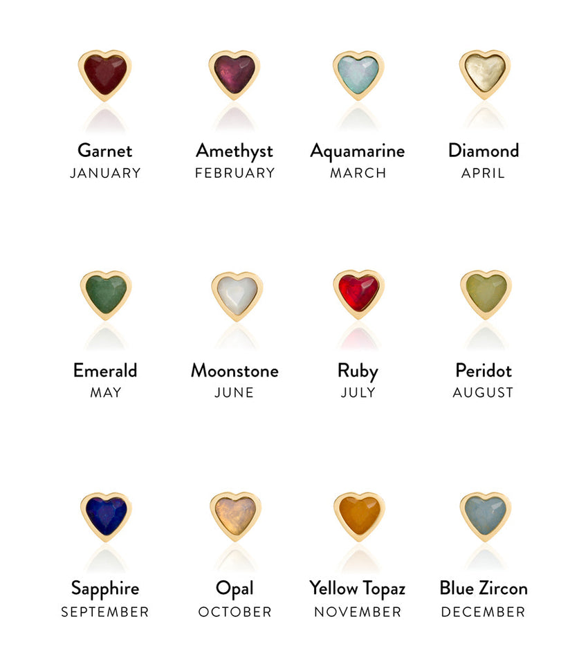 Mini Birthstone & Letter Bracelet Set (Gold)