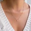 Mini Letter Sphere Chain Necklace (Rose Gold)