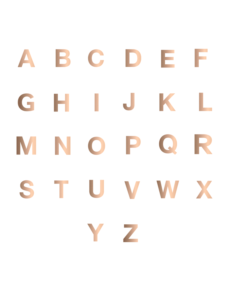 Mini Letter Sphere Chain Necklace (Rose Gold)