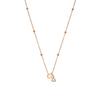 Mini Letter Sphere Chain Necklace (Rose Gold)