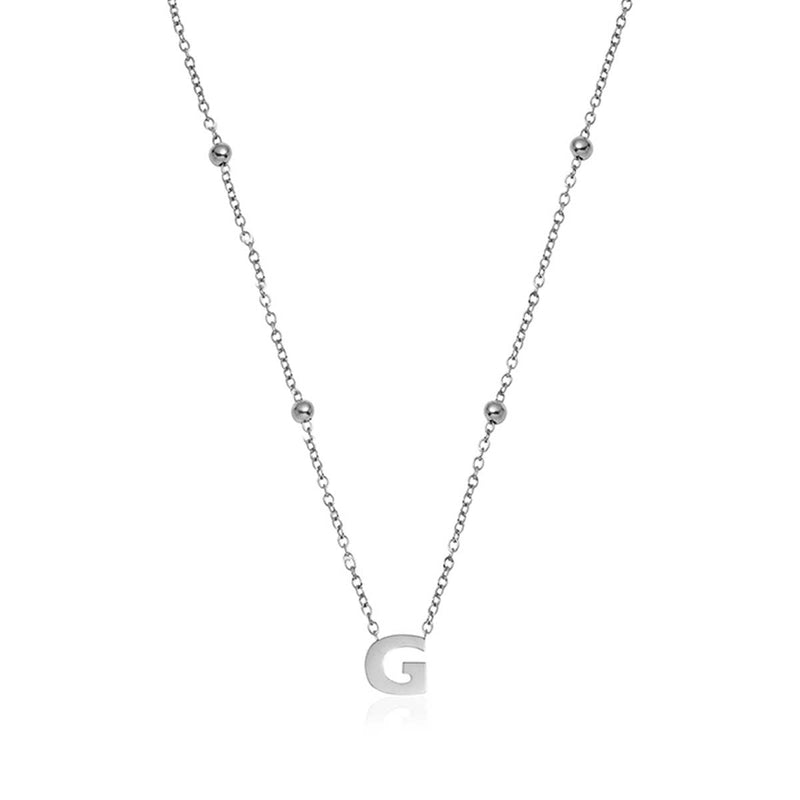 Mini Letter Sphere Necklace (Silver)