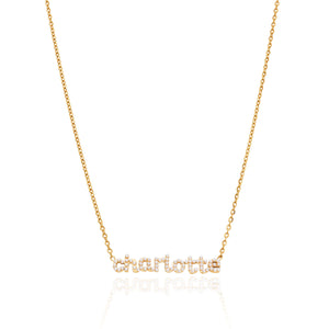 Mini Pearl Name Necklace (Gold)