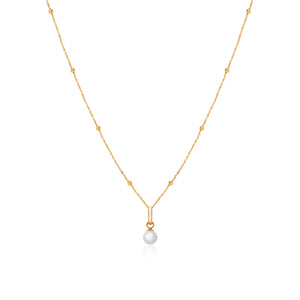 Mini Pearl Necklace (Gold)