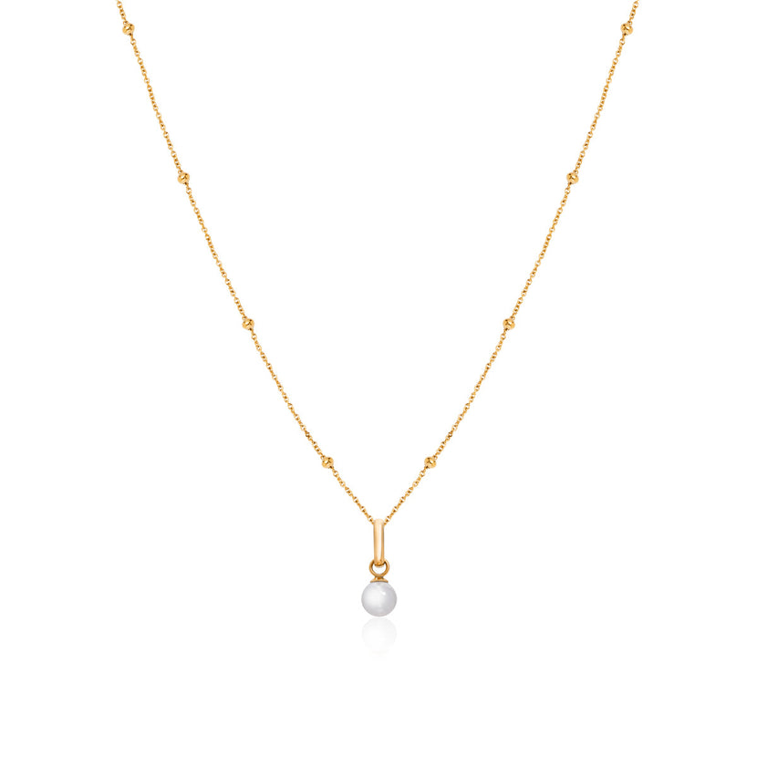 Mini Pearl Necklace (Gold)