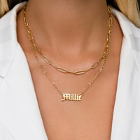 Old English Name Necklace (Gold)