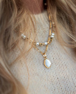 Organic Moonstone Pendant (Gold)