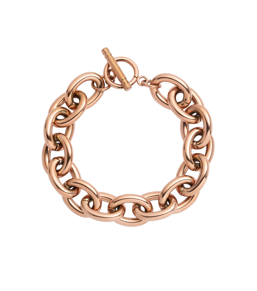 Oval Link Chain Bracelet (Rose Gold)
