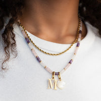 Pastel Quartz Beaded Necklace (Gold)