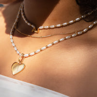 Pearl Chain Necklace (Gold)