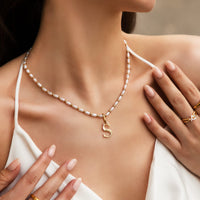Pearl Chain Necklace (Gold)