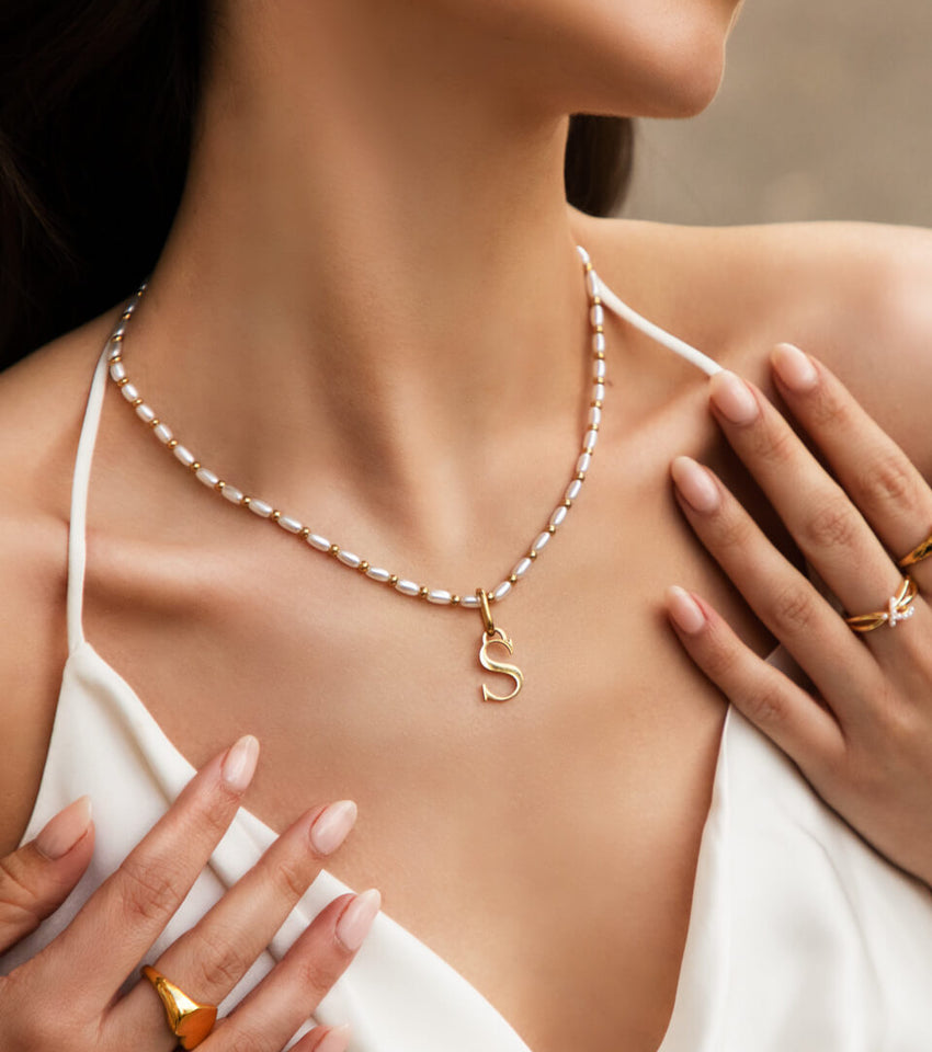 abbott lyon pearl chain necklace gold