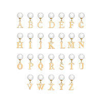 Pearl Initial Drop Earrings (Gold)