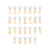 Pearl Initial Drop Earrings (Gold)